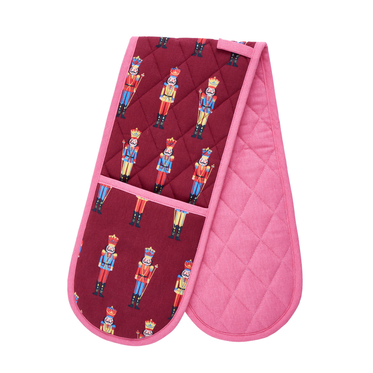 Catherine Lansfield Christmas Nutcracker Oven Glove Double Plum