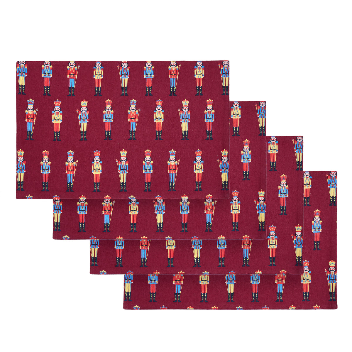 Catherine Lansfield Christmas Nutcracker Pack of Four Placemats 30cm x 46cm Plum