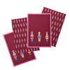 Catherine Lansfield Christmas Nutcracker Pack of Four Tea Towels Plum
