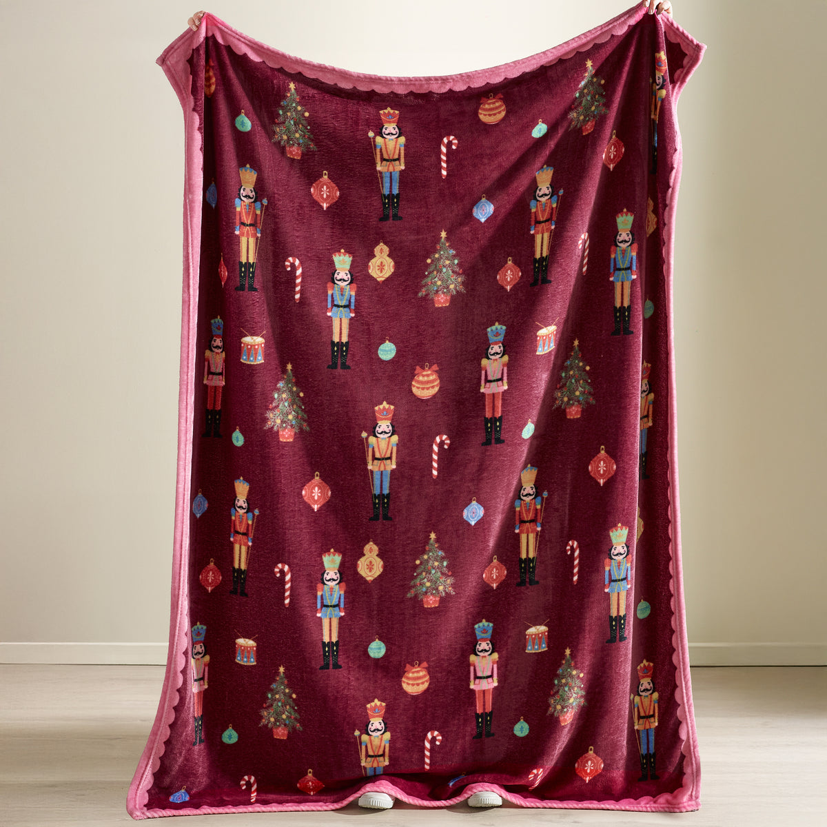 Catherine Lansfield Christmas Nutcracker Throw Plum