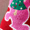 Catherine Lansfield Santas Howdy Christmas Filled Cushion Pink