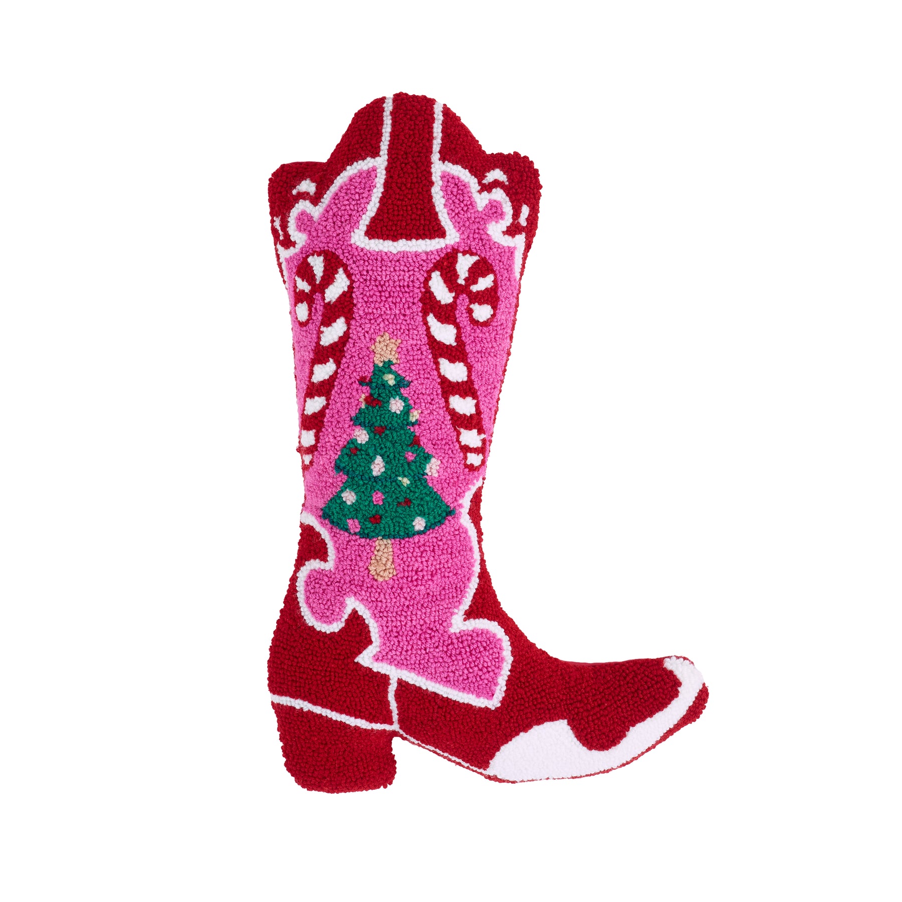 Catherine Lansfield Santas Howdy Christmas Filled Cushion Pink