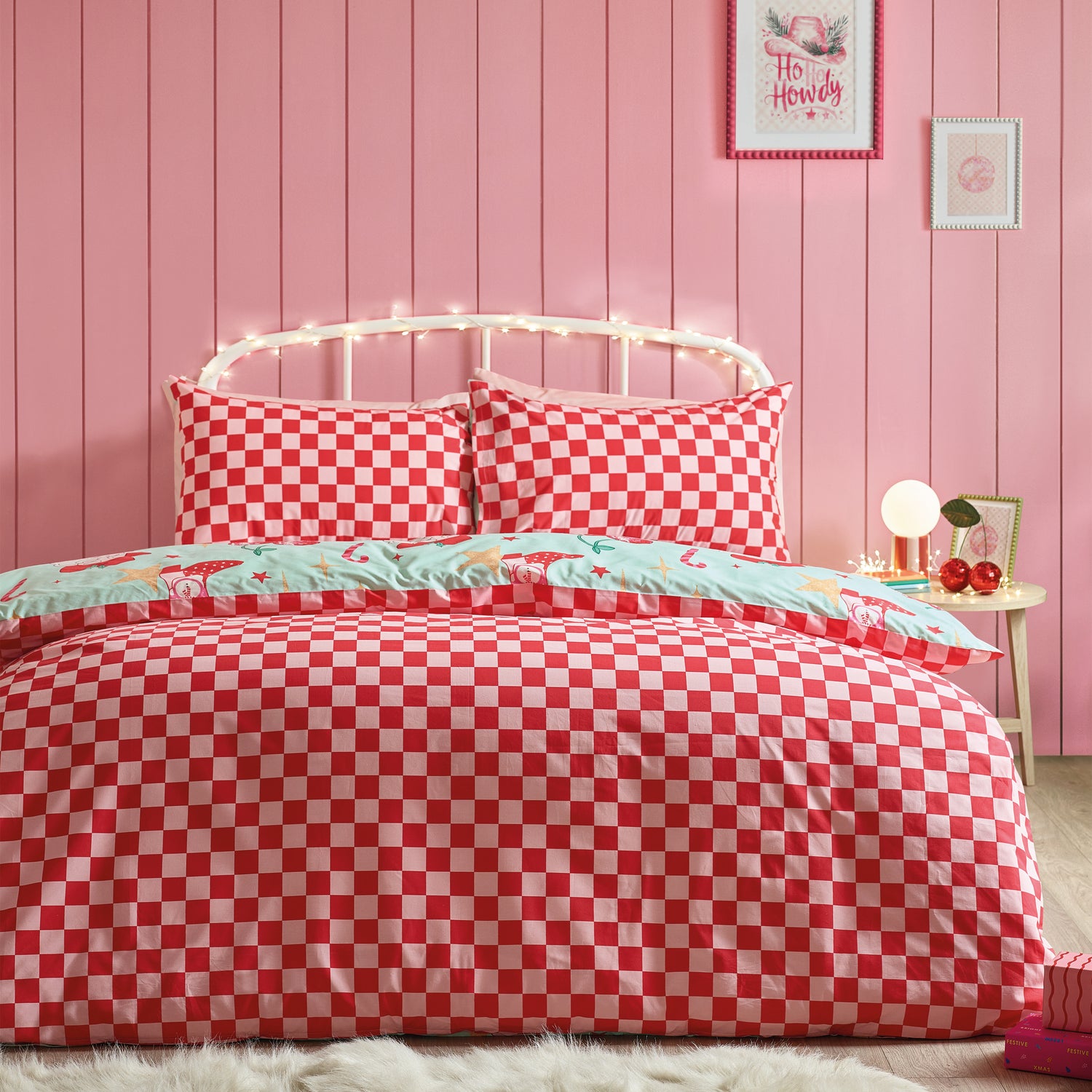 Catherine Lansfield Santas Howdy Christmas Duvet Cover Bedding Set Green