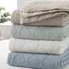 Catherine Lansfield Crinkle Seersucker 220cm x 220cm Bedspread Green