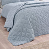 Catherine Lansfield Crinkle Seersucker 220cm x 220cm Bedspread Blue