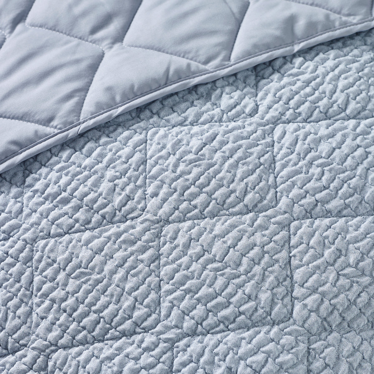 Catherine Lansfield Crinkle Seersucker 220cm x 220cm Bedspread Blue