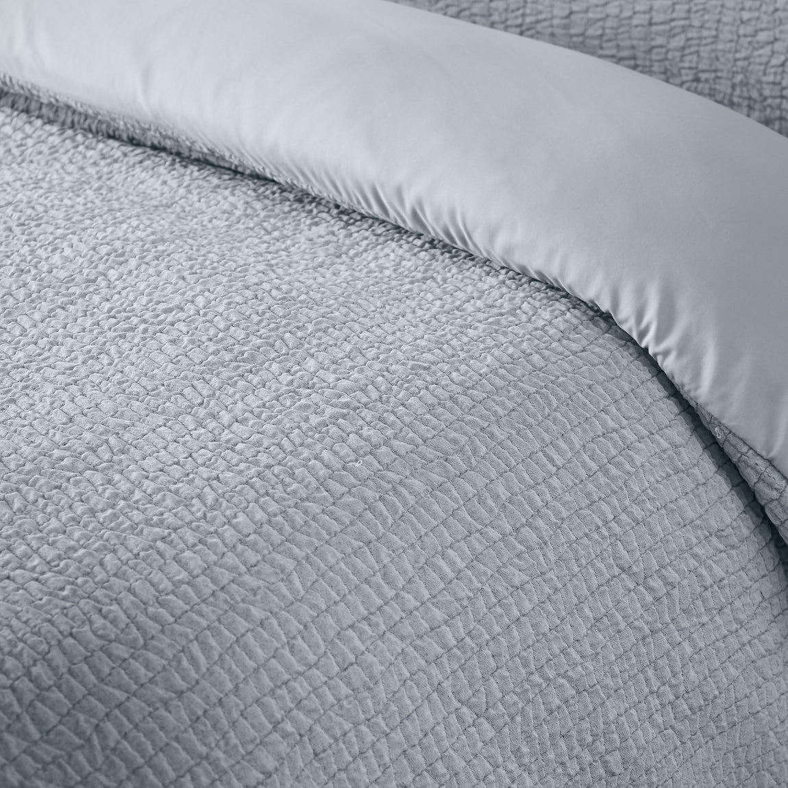 Catherine Lansfield Crinkle Seersucker Duvet Cover Bedding Set Blue