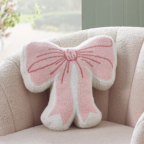 Catherine Lansfield Bow Filled Cushion Pink