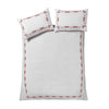 Catherine Lansfield Bow Embroidery Duvet Cover Bedding Set White Red
