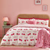 Catherine Lansfield Cherries And Bows Duvet Cover Bedding Set Pink