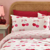 Catherine Lansfield Cherries And Bows Duvet Cover Bedding Set Pink