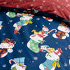 Catherine Lansfield Christmas Elves Duvet Cover Bedding Set Navy