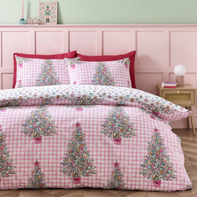 Catherine Lansfield Christmas Sweets And Treats Duvet Cover Bedding Set Pink
