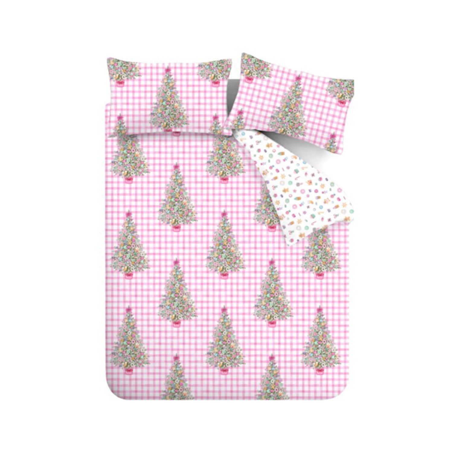 Catherine Lansfield Christmas Sweets And Treats Duvet Cover Bedding Set Pink