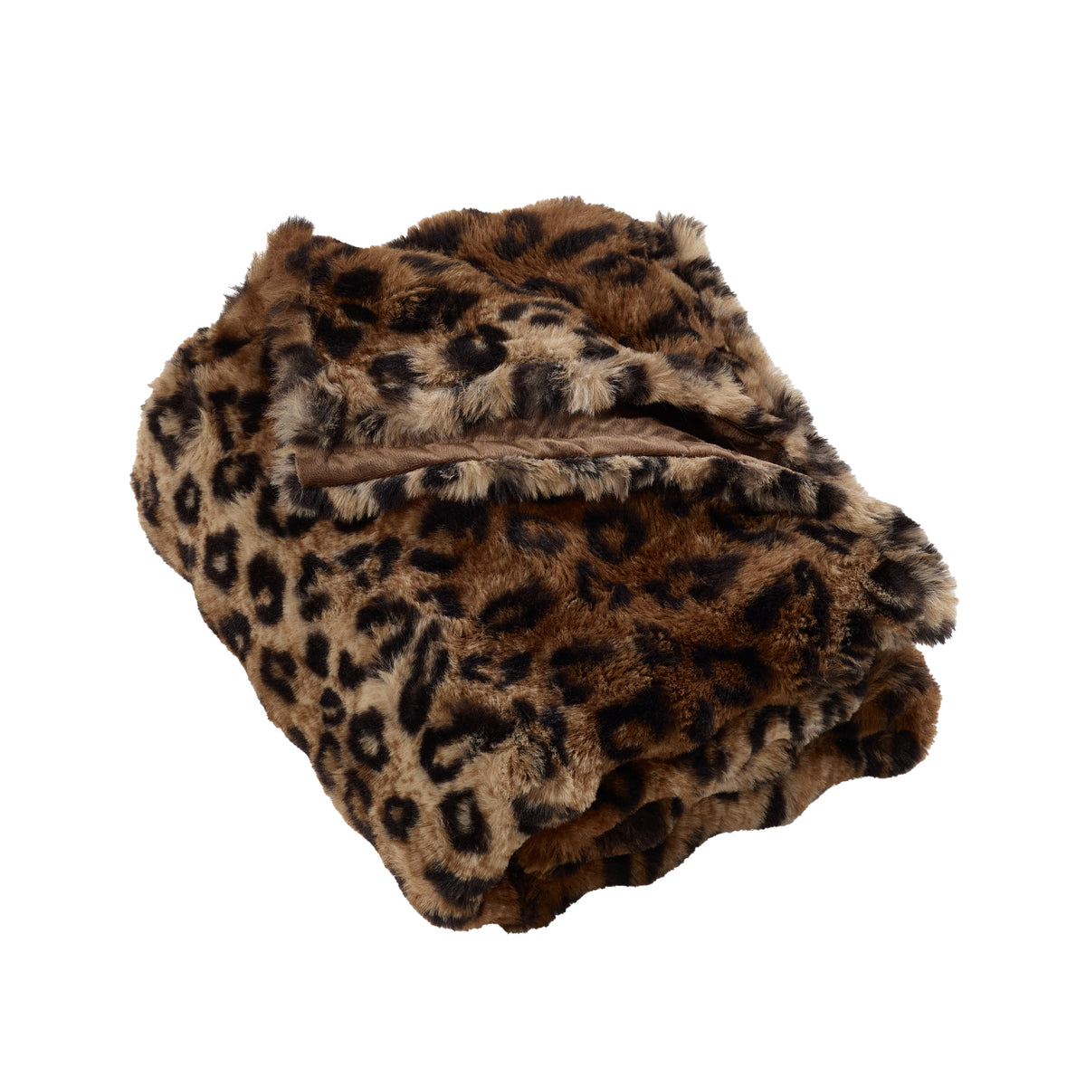Catherine Lansfield Animal Print Throw Brown