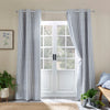 Catherine Lansfield Logan Stripe Ready Made Eyelet Curtains Blue