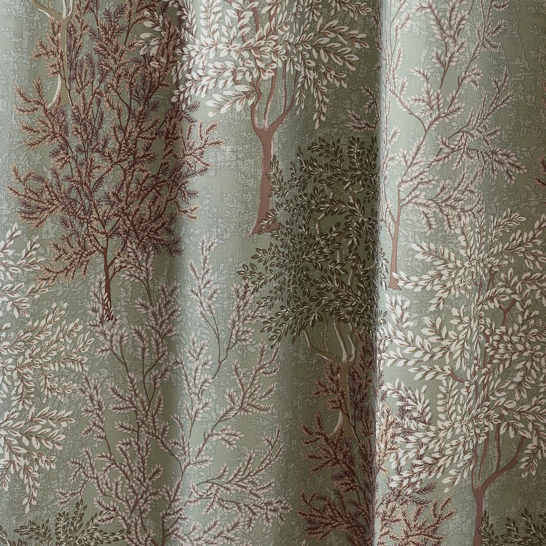 Catherine Lansfield Woodland Trees Ready Made Pencil Pleat Curtains Green