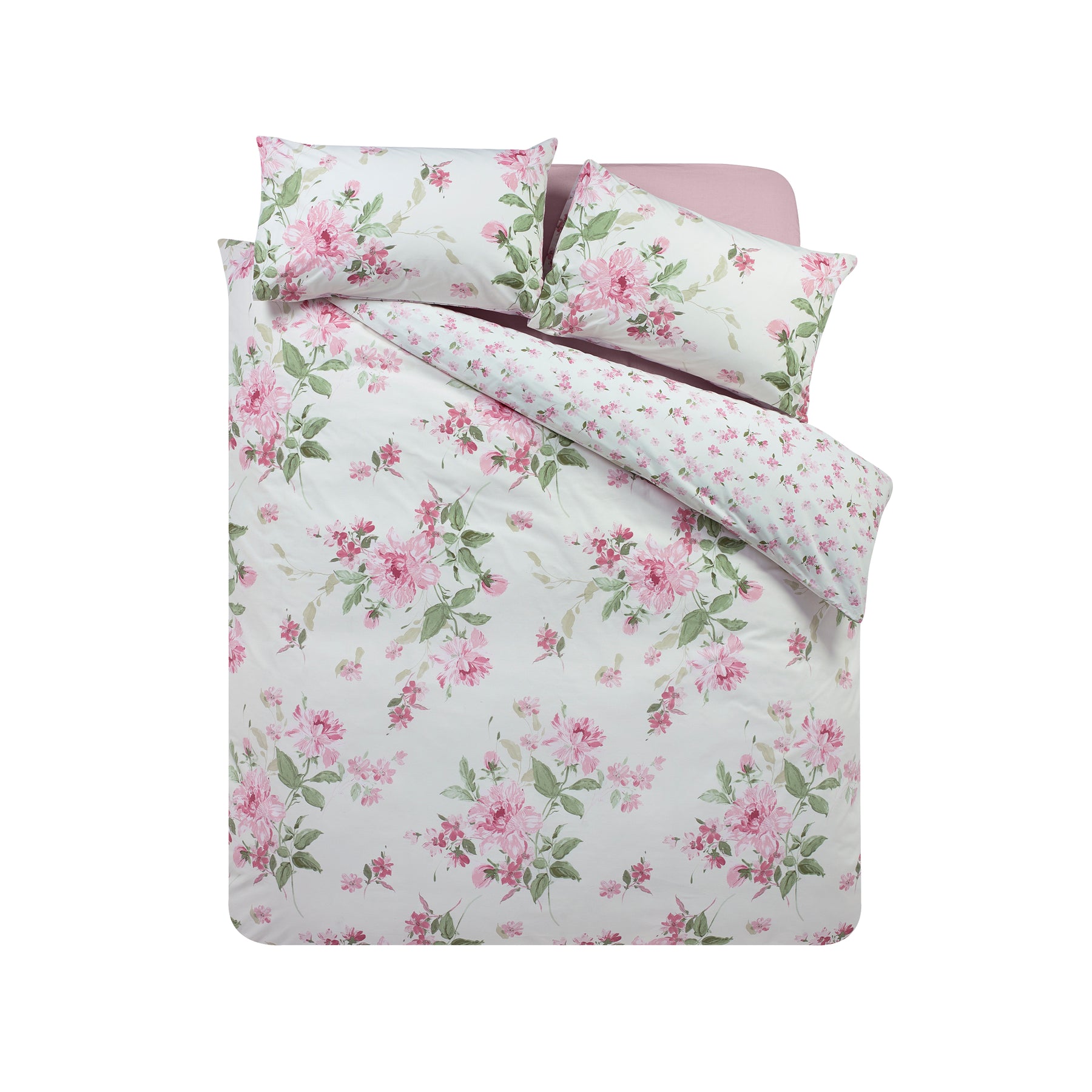 Catherine Lansfield Avebury Floral Duvet Cover Bedding Set Cream