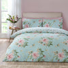 Catherine Lansfield Avebury Floral Duvet Cover Bedding Set Duck Egg