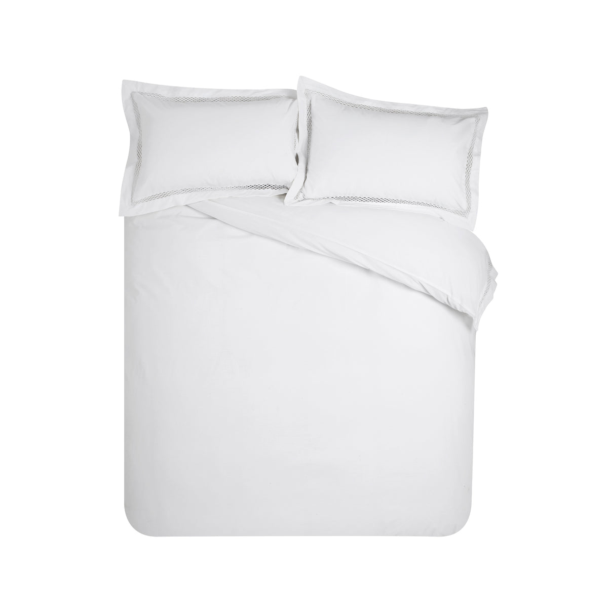 Catherine Lansfield Classic Lattice Lace Duvet Cover Bedding Set White