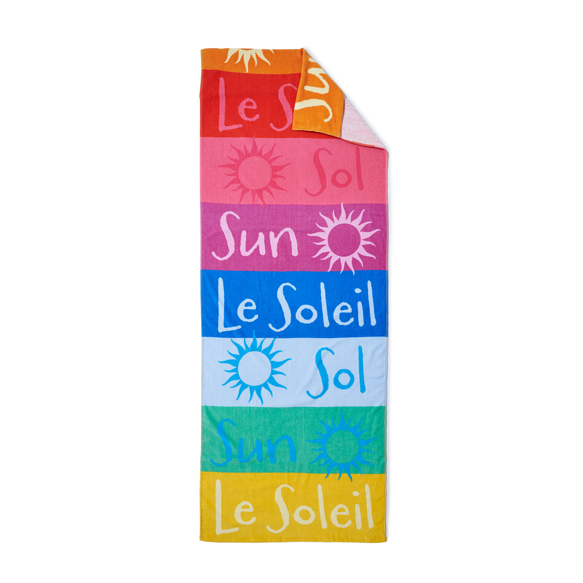 Catherine Lansfield Block Stripe Deck Chair Hood Beach Towel Bright