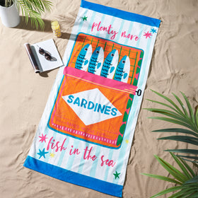 Catherine Lansfield Sardines Beach Towel Blue
