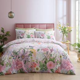 Royal Horticultural Society Enchanted Butterfly Garden Duvet Cover Bedding Set Pink