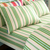 Sophie Robinson Sophie Stripe Bed Linen Fitted Sheet Green