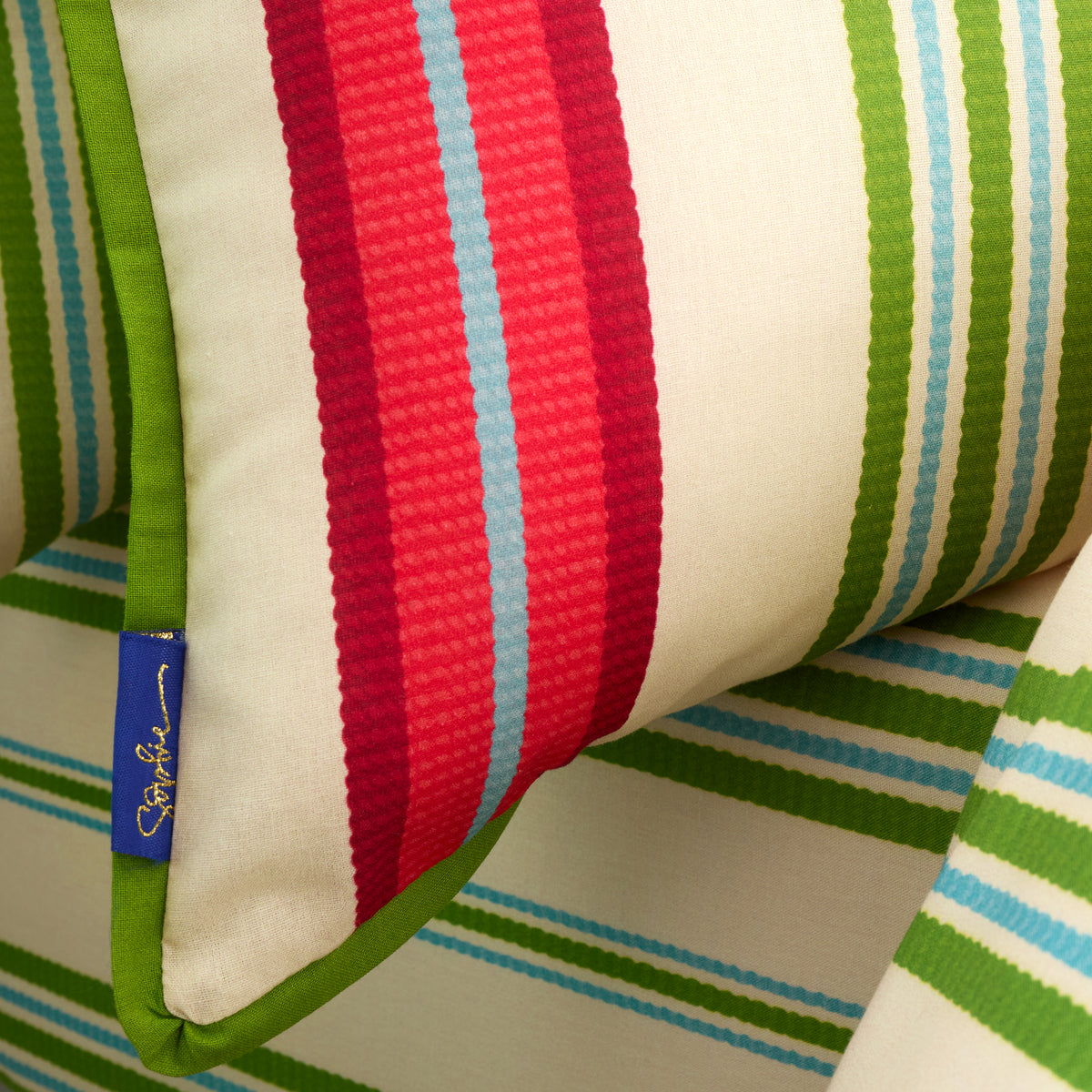 Sophie Robinson Sophie Stripe Pair of Housewife Pillowcases Green