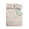 Catherine Lansfield Folk Patchwork Duvet Cover Bedding Set Green