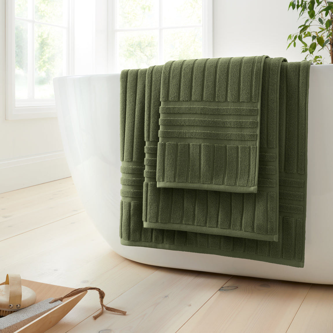 Bianca Hotel Cotton Towels Olive Green