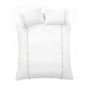 Bianca Camille Embroidered Floral Duvet Cover Bedding Set White Pink