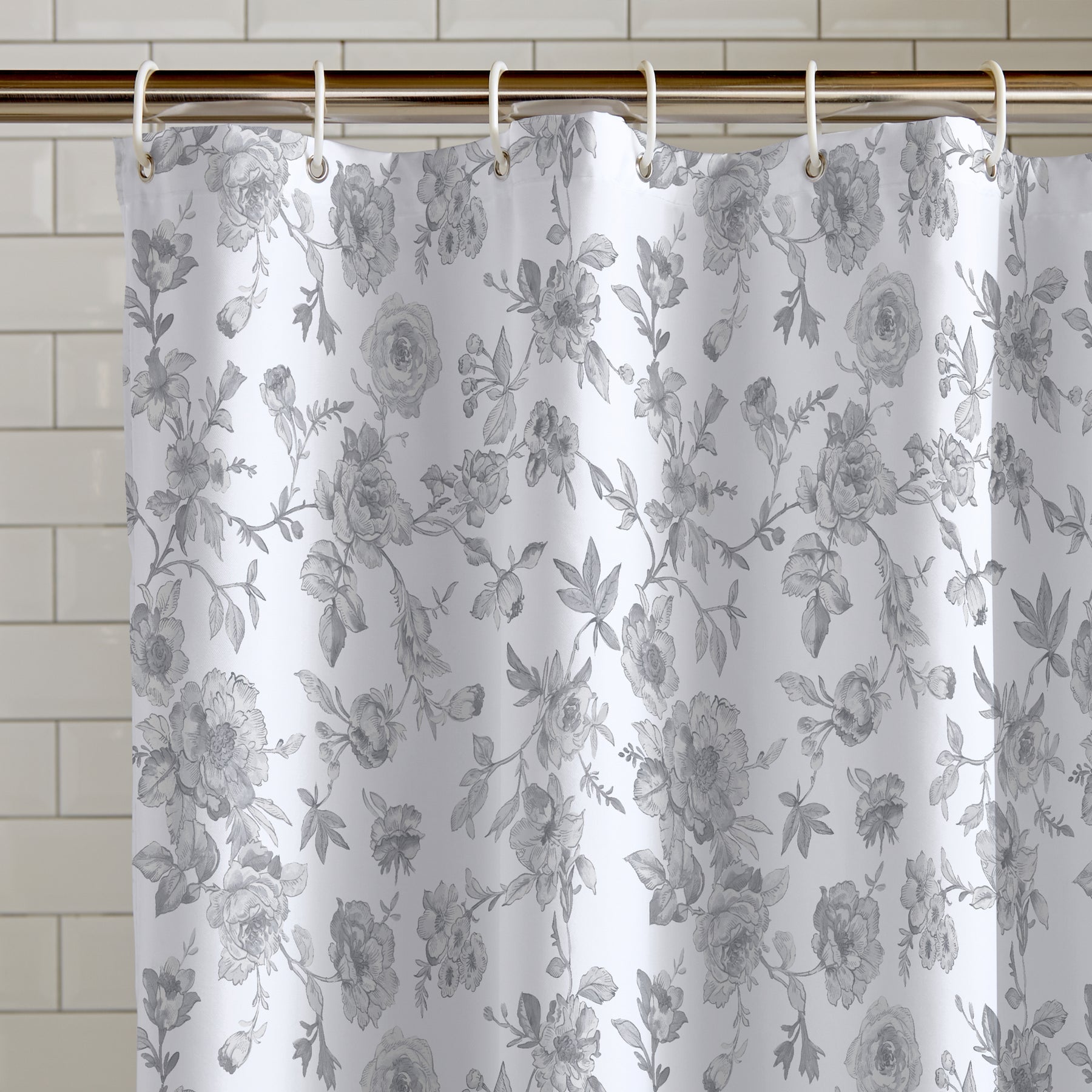 Catherine Lansfield Mirabelle Shower Curtain Grey