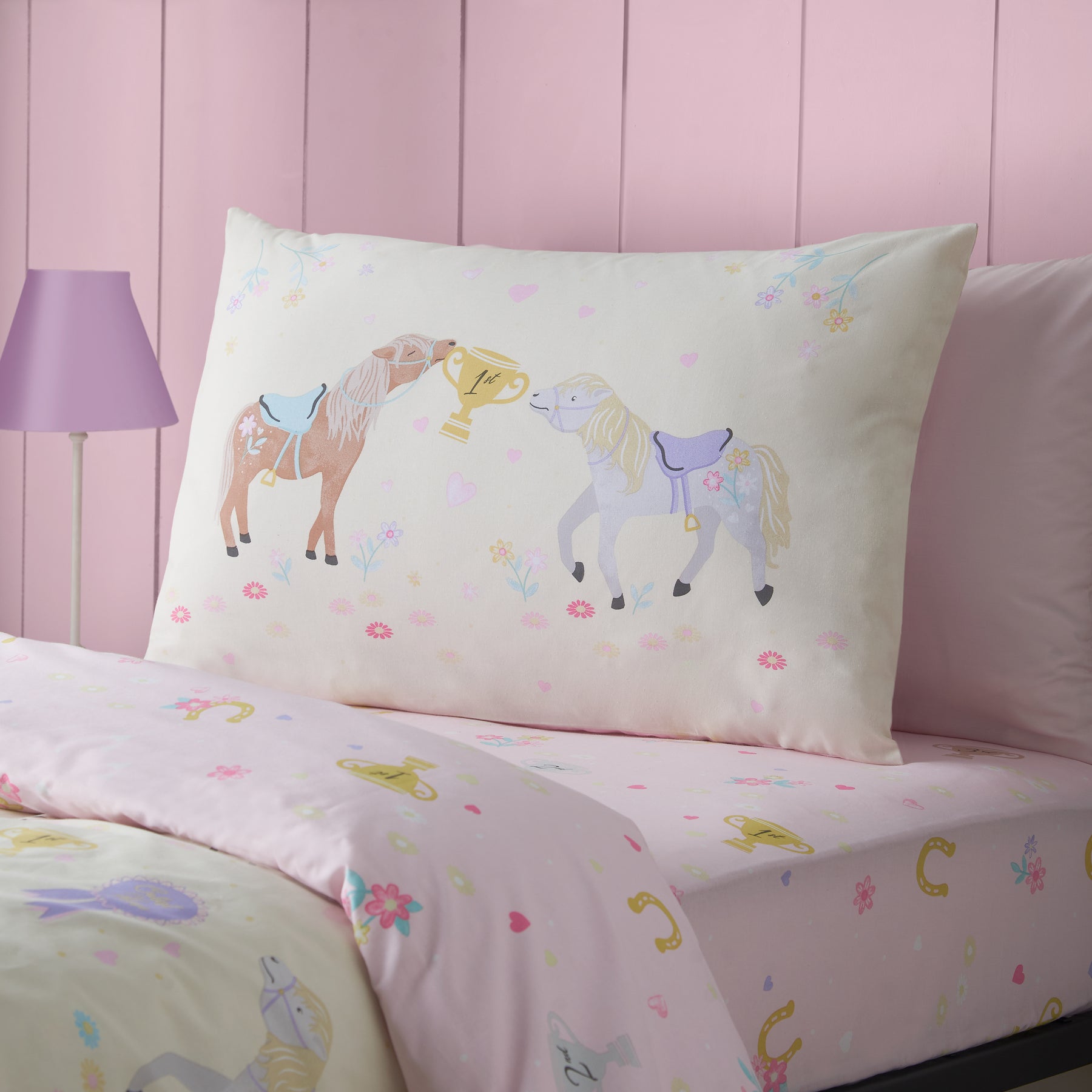 Catherine Lansfield Happy Horses Childrens Bedding Cream