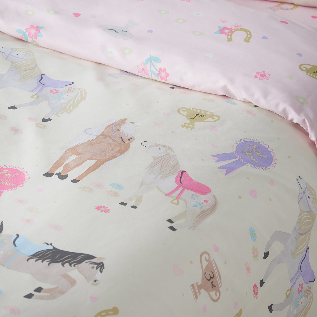 Catherine Lansfield Happy Horses Childrens Bedding Cream