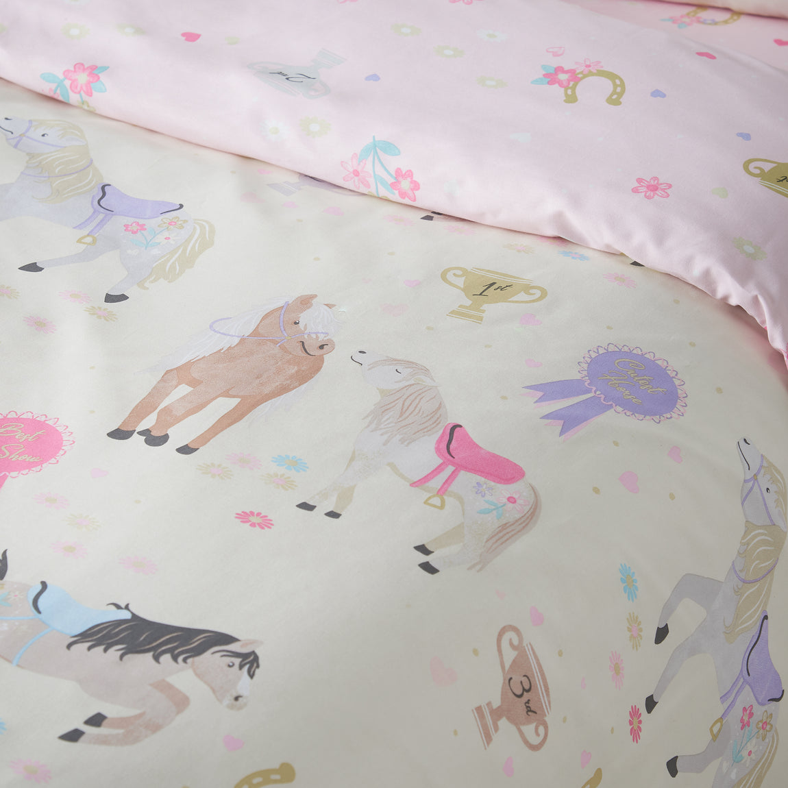 Catherine Lansfield Happy Horses Childrens Bedding Cream