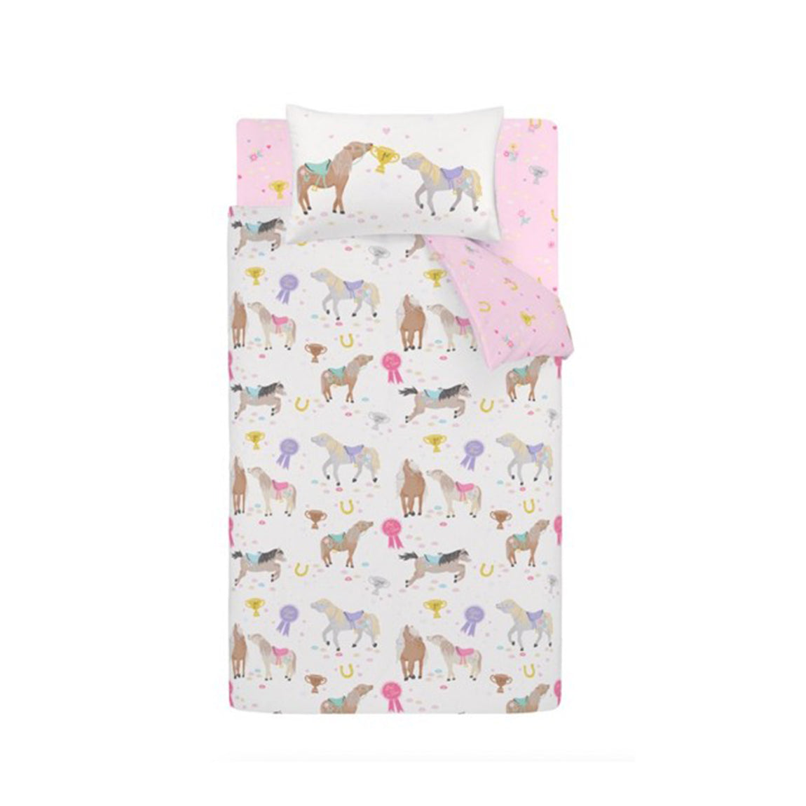 Catherine Lansfield Happy Horses Childrens Bedding Cream