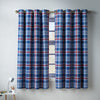 Catherine Lansfield Stars And Check Ready Made Eyelet Curtains 66 x 72 Blue