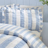 Catherine Lansfield Seersucker Frill Stripe Duvet Cover Bedding Set Blue