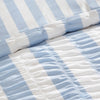 Catherine Lansfield Seersucker Frill Stripe Duvet Cover Bedding Set Blue