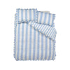 Catherine Lansfield Seersucker Frill Stripe Duvet Cover Bedding Set Blue