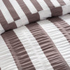 Catherine Lansfield Seersucker Frill Stripe Duvet Cover Bedding Set Chocolate