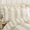 Catherine Lansfield Seersucker Frill Stripe Duvet Cover Bedding Set Natural