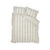 Catherine Lansfield Seersucker Frill Stripe Duvet Cover Bedding Set Natural