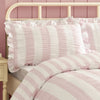Catherine Lansfield Seersucker Frill Stripe Duvet Cover Bedding Set Pink