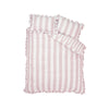 Catherine Lansfield Seersucker Frill Stripe Duvet Cover Bedding Set Pink