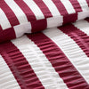 Catherine Lansfield Seersucker Frill Stripe Duvet Cover Bedding Set Plum