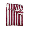 Catherine Lansfield Seersucker Frill Stripe Duvet Cover Bedding Set Plum