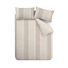 Catherine Lansfield Banded Stripe Duvet Cover Bedding Set Natural