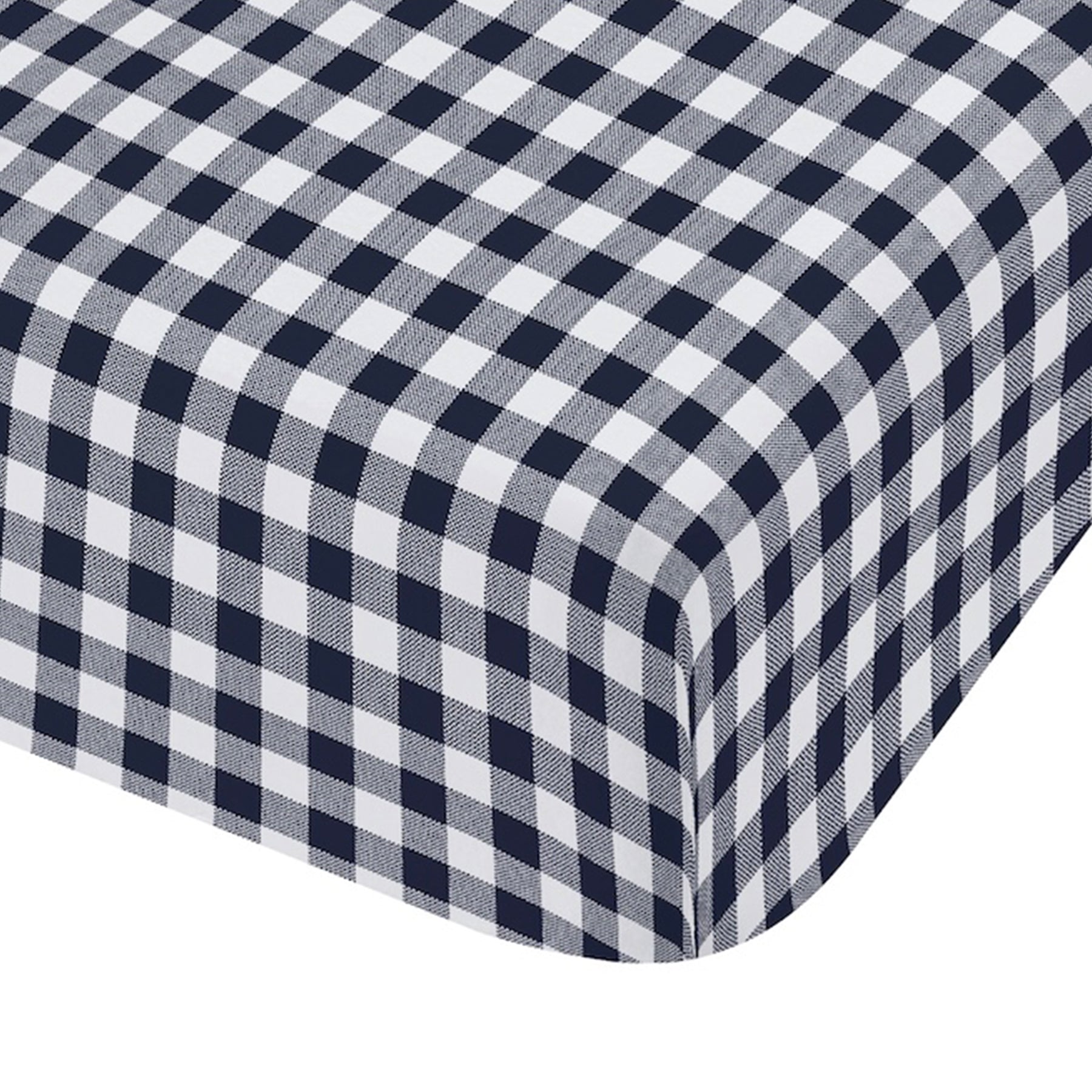 Catherine Lansfield Bamford Gingham Check Bed Linen Fitted Sheet Navy